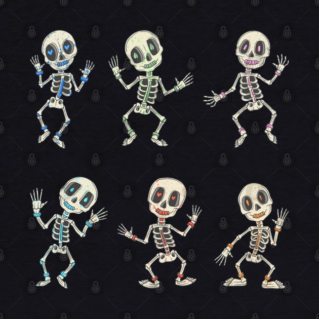 Colorful Skeleton Day of the Dead Candy Skeleton Pack by Scriptnbones